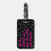 Girly Skull EMO Punk Rocker Monogram Bagagelabel (Achterkant verticaal)
