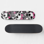 Girly Skull en Crossbones Skateboard (Horizontaal)
