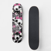 Girly Skull en Crossbones Skateboard (Voorkant)