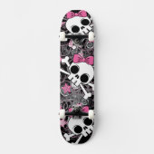 Girly Skull en Crossbones Skateboard (Voorkant)