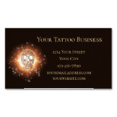 Girly Skull Gothic Cool Gold Glitter Metallic Magnetisch Visitekaartje (Voorkant)