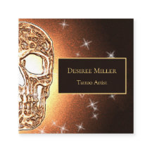 Girly Skull Gothic Cool Gold Glitter Metallic