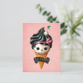 Girly Skull Ice Cream Cone Briefkaart (Staand voorkant)