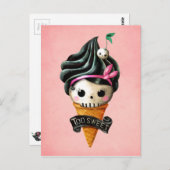 Girly Skull Ice Cream Cone Briefkaart (Voorkant / Achterkant)
