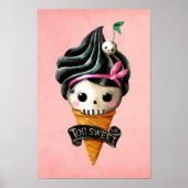 Girly Skull Ice Cream Cone Poster (Voorkant)
