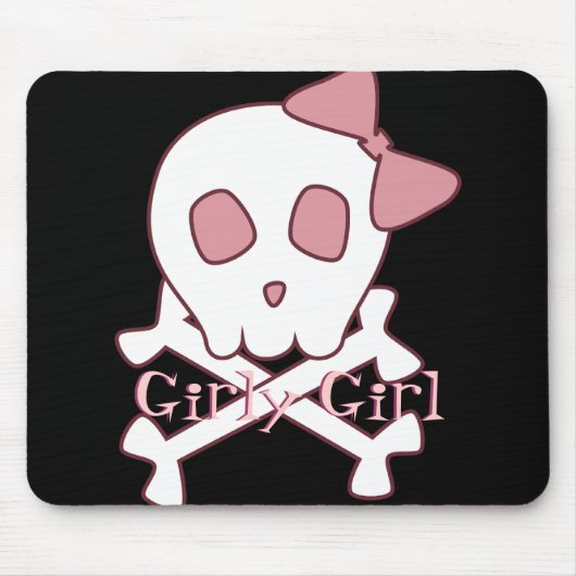 Girly Skull Mousepad Muismat (Voorkant)