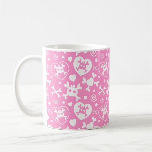 Girly Skull Pattern Koffiemok (Links)