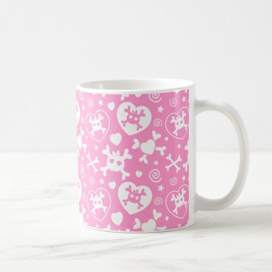 Girly Skull Pattern Koffiemok (Rechts)