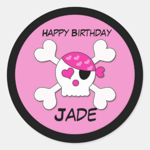 Girly Skull Ronde Sticker