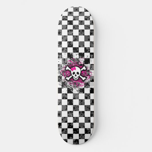 Girly Skull Skateboard (Voorkant)