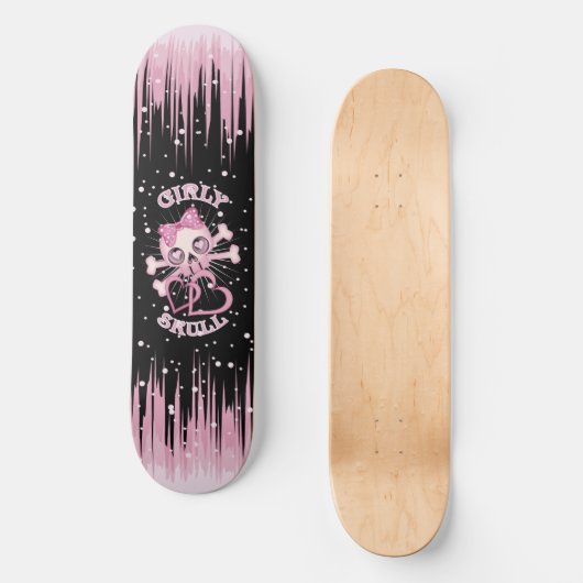 Girly Skull Skateboard (Voorkant)