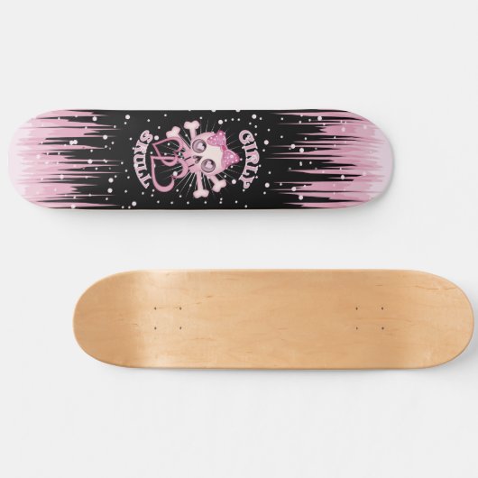Girly Skull Skateboard (Horizontaal)