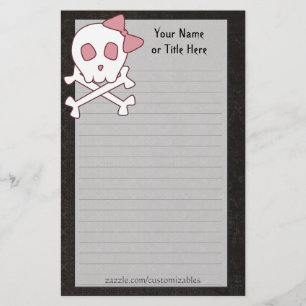 Girly Skull Stationery Briefpapier