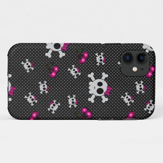 Girly Skulls Case-Mate iPhone Case (Achterkant (horizontaal))