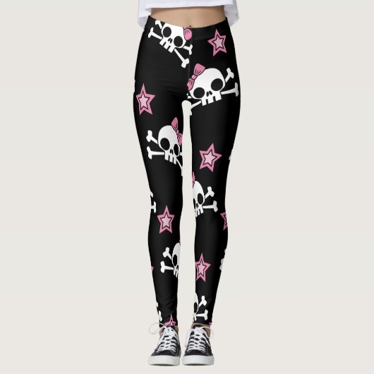 Girly Skulls Leggings (Voorkant)