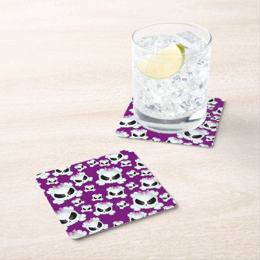 Girly Skullz Kartonnen Onderzetters (Insitu)