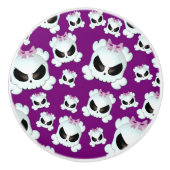Girly Skullz Keramische Knop (Voorkant)