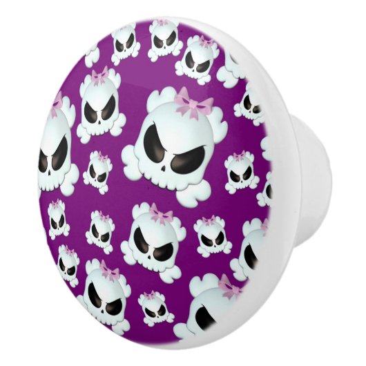 Girly Skullz Keramische Knop (Rechts)