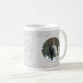 Girly Slilver Faux Sparkly Twee Foto Hart Accent Koffiemok (Voorkant rechts)