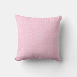 Girly small white polka dots on pale pink Pillow Kussen