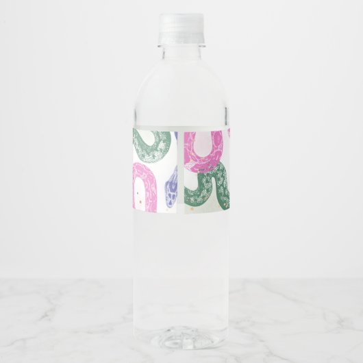 Girly Snake Water Fles Etiketten (Achterkant)