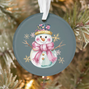 Girly Sneeuwman Winter Vakantie Kerst Cute  Ornament