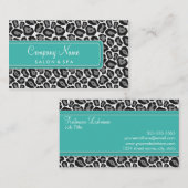 Girly Snow Leopard Salon Visitekaartjes (Voorkant / Achterkant)