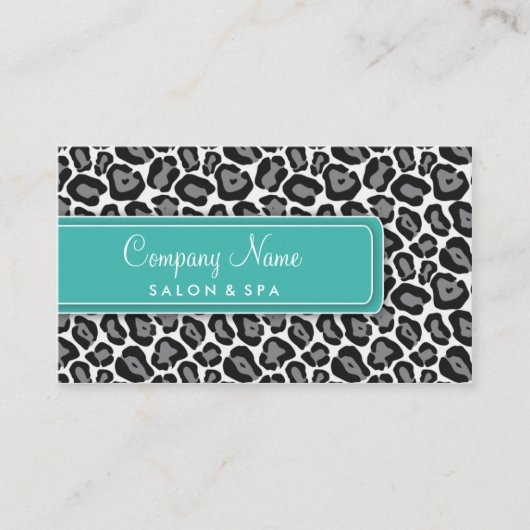 Girly Snow Leopard Salon Visitekaartjes (Voorkant)