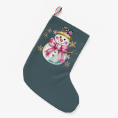 Girly Snowman Wintervakantie Kerst Schattige Kleine Kerstsok (Voorkant (Hangend))