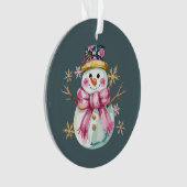 Girly Snowman Wintervakantie Kerst Schattige Ornament (voorkant)
