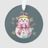 Girly Snowman Wintervakantie Kerst Schattige Ornament (voorkant)