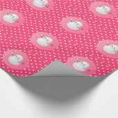 Girly Snowman Wrapping Paper Cadeaupapier (Hoek)