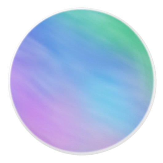 Girly Soft Rainbow Keramische Knop (Voorkant)