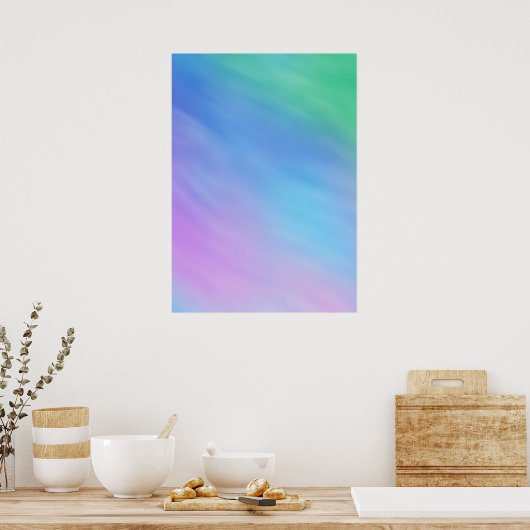 Girly Soft Rainbow kleurde Sky Poster (Keuken)