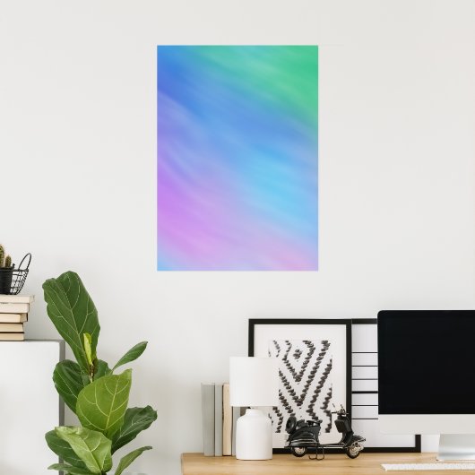Girly Soft Rainbow kleurde Sky Poster (Thuiskantoor)