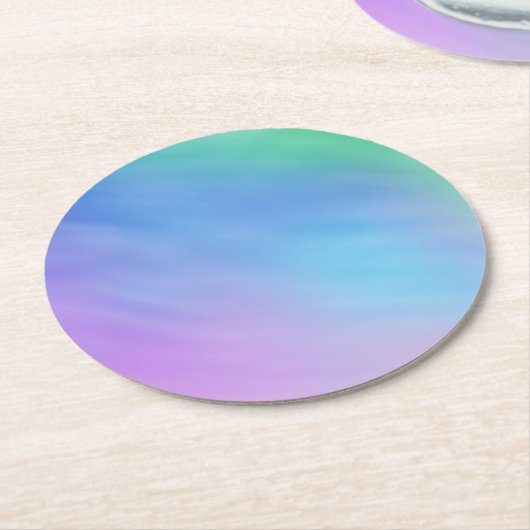 Girly Soft Rainbow kleurde Sky Ronde Kartonnen Onderzetter (Gebogen)