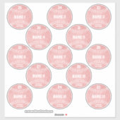 girly softball reeks van 13 namen van douanespeler sticker (Vel)