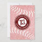 Girly Softball Verjaardag of Team Party Kaart (Achterkant)