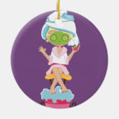 Girly Spa Girl Kerstfeestdag Keramisch Ornament (Achterkant)