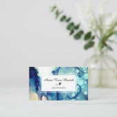 *~* Girly Spa & Salon Abstracte Waterverf Artistie Visitekaartje (Staand voorkant)