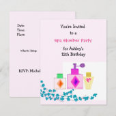 Girly Spa Slumber Party Kaart (Voorkant / Achterkant)