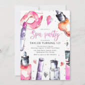 Girly Spa Verjaardagsfeestje Kaart (Voorkant)