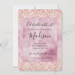 Girly Sparkle Pink Glitter Kaart