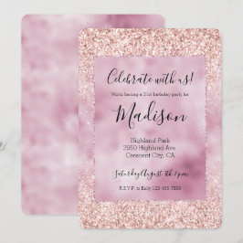 Girly Sparkle Pink Glitter Kaart