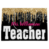 Girly Sparkle School Teacher Large Gift Bag Groot Cadeauzakje (Voorkant)