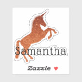 Girly Sparkle Unicorn Name Sticker (Vel)
