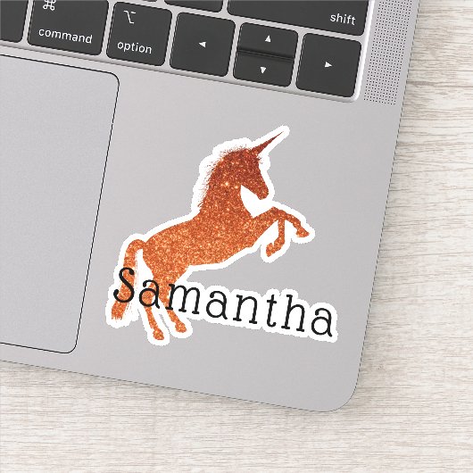 Girly Sparkle Unicorn Name Sticker (Detail)