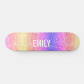 Girly Sparkles Rainbow Persoonlijk Skateboard (Horizontaal)