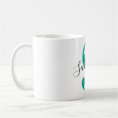 Girly Sparkly Blauwgroen Glitter Letter S Monogram Koffiemok (Links)