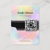 Girly Sparkly Glitter Film Roll Camera QR Code Visitekaartje (Voorkant)